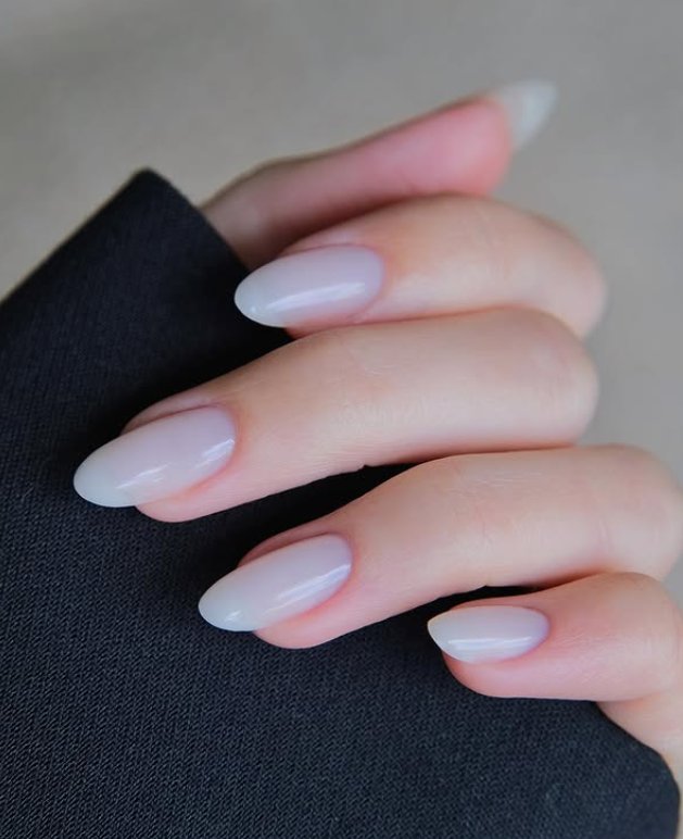 Milky White Nails for Spring Elegance