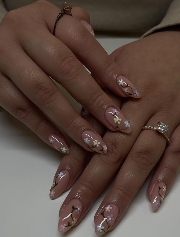 Stylish Cherry Blossom Nail Design Inspiration