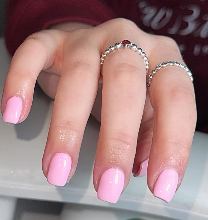 Timeless Baby Pink Glossy Nail Elegance