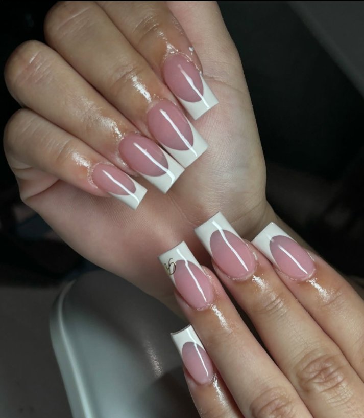 Trendy Modern Double French Tip Design