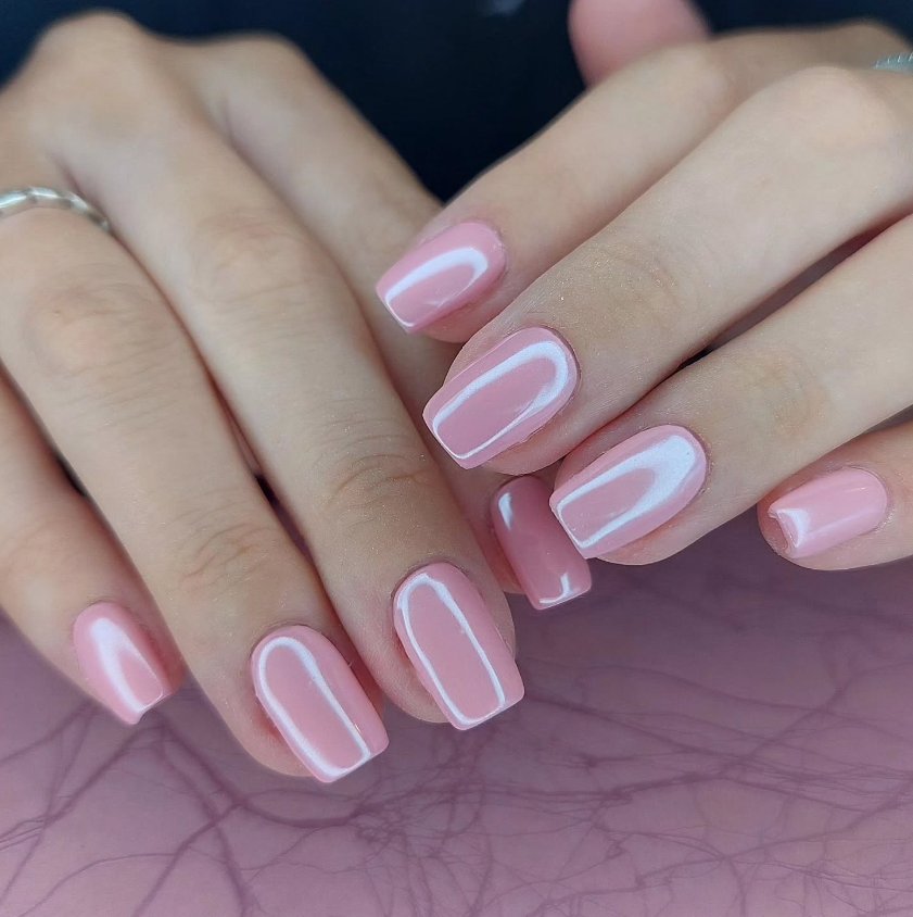 Creamy Pink with White Highlights
