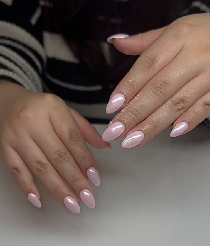 Delicate Blush Chrome Elegance