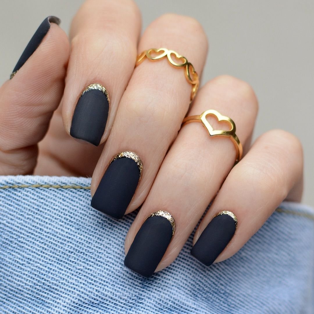 Black and Gold Nails