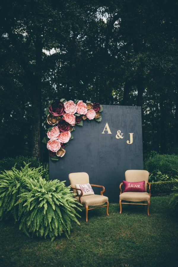 Black Backdrop in Greenery