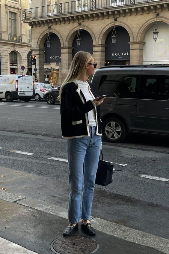 Black Jacket and Blue Jeans