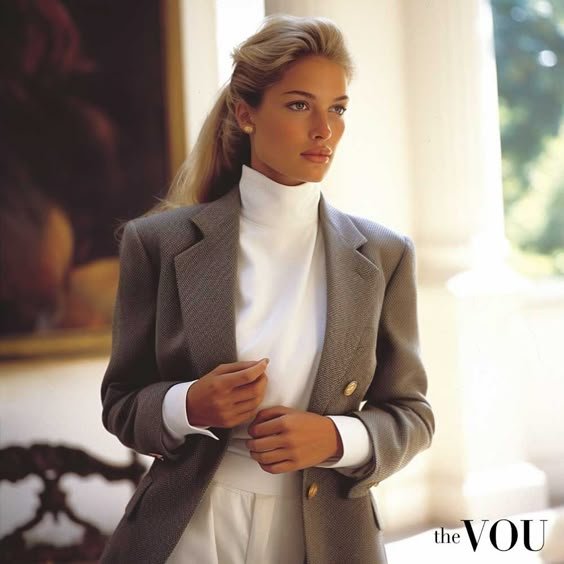 Blazer and Turtleneck Ensemble