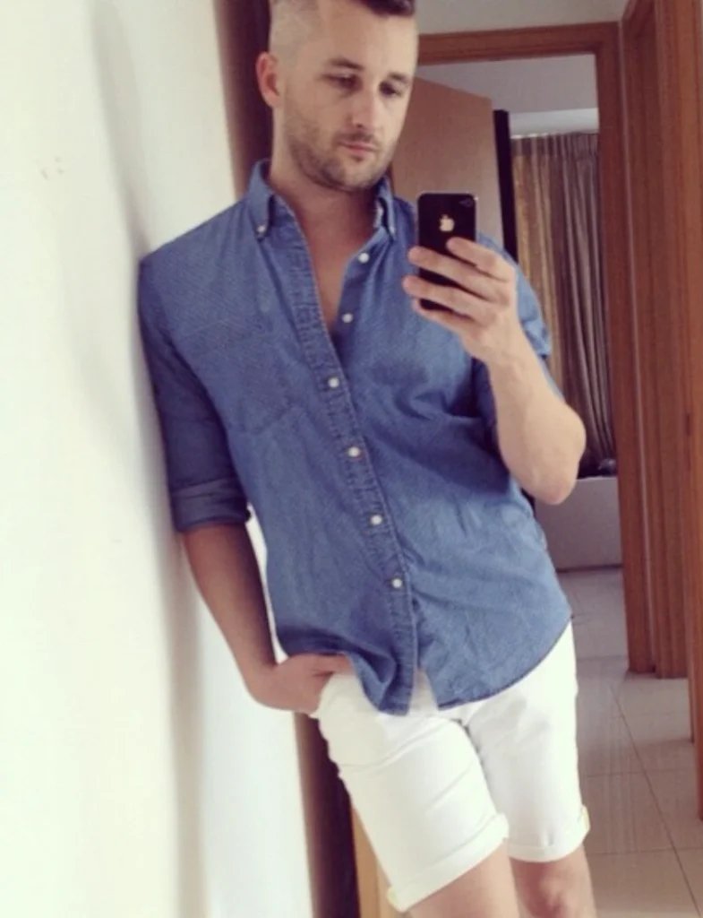 Blue Shirt, White Shorts Combo
