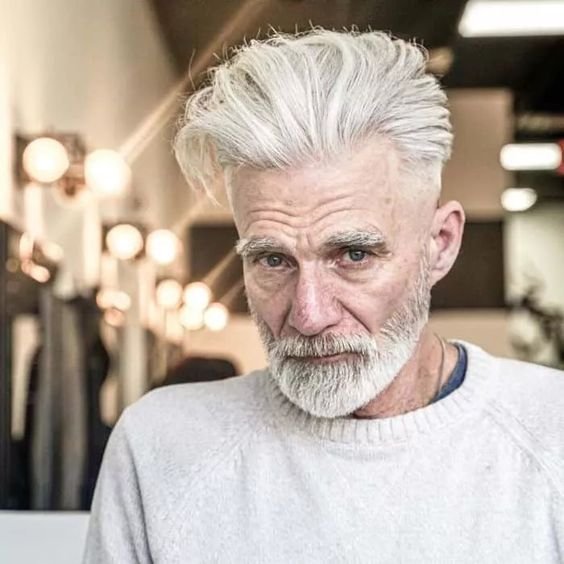 Bold Platinum Blonde Quiff