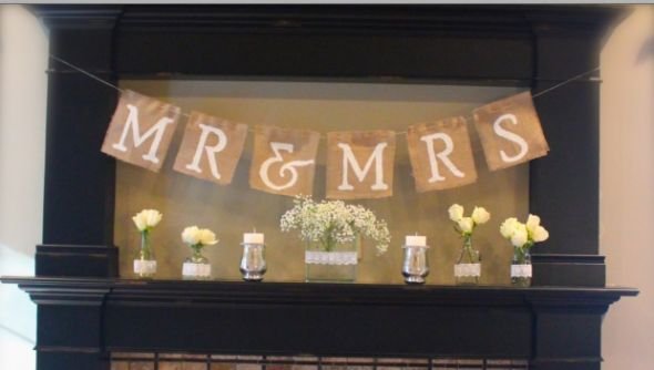 Burlap Wedding Banner Craft