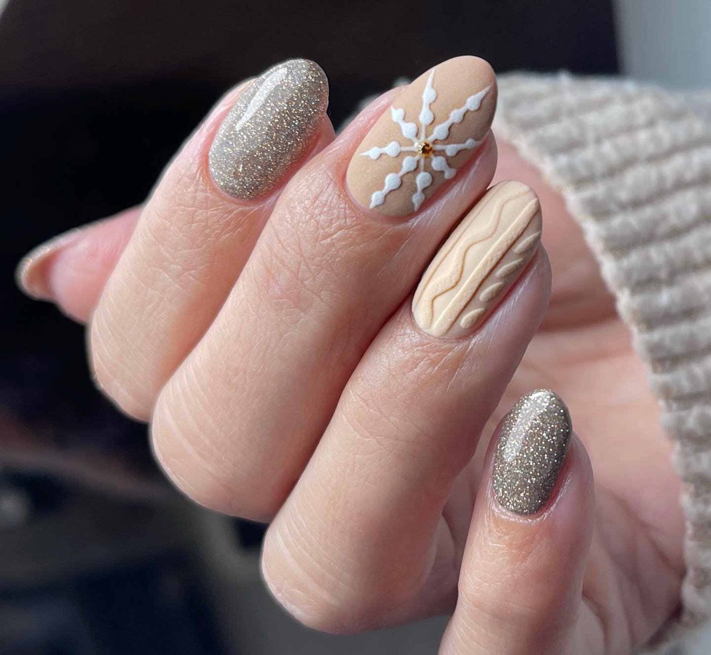Cable Knit Nail Design