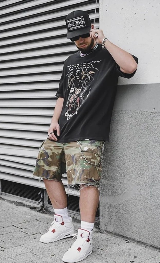 Camo Shorts Outfit Idea