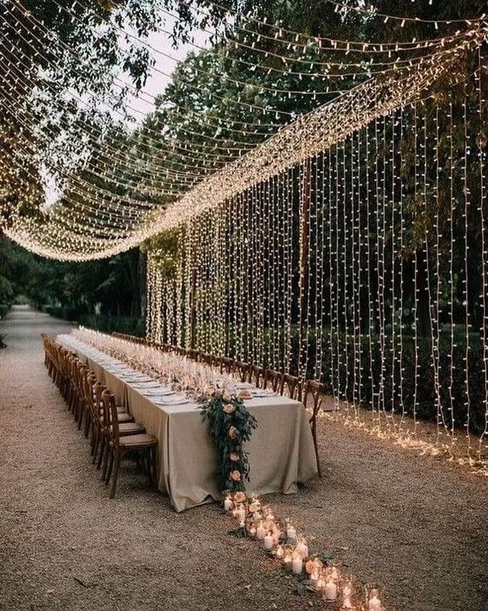 Cascading Fairy Light Curtain