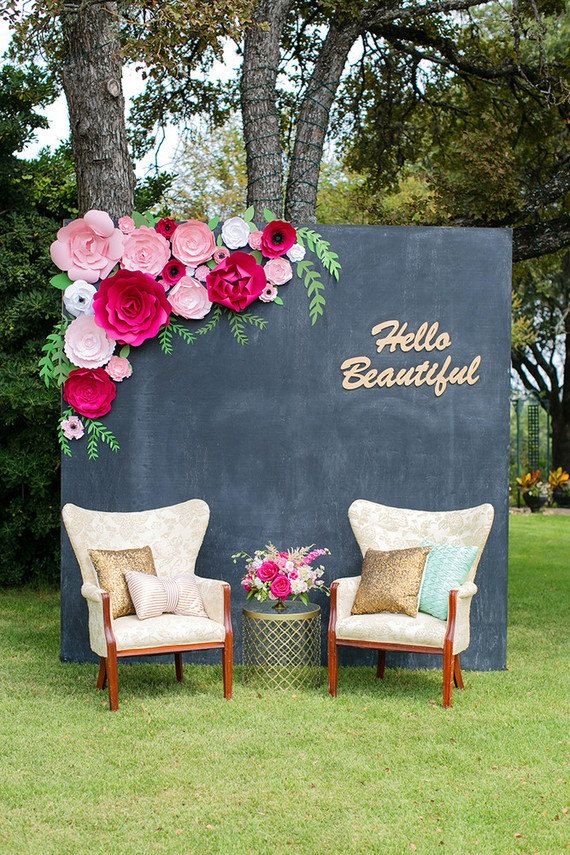 Chalkboard-Style Wedding Backdrop