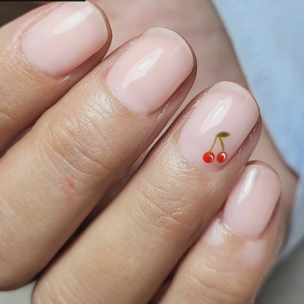 Cherry Fruit Nail Design