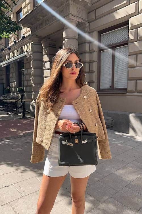 Chic Shorts and Layered Ensemble