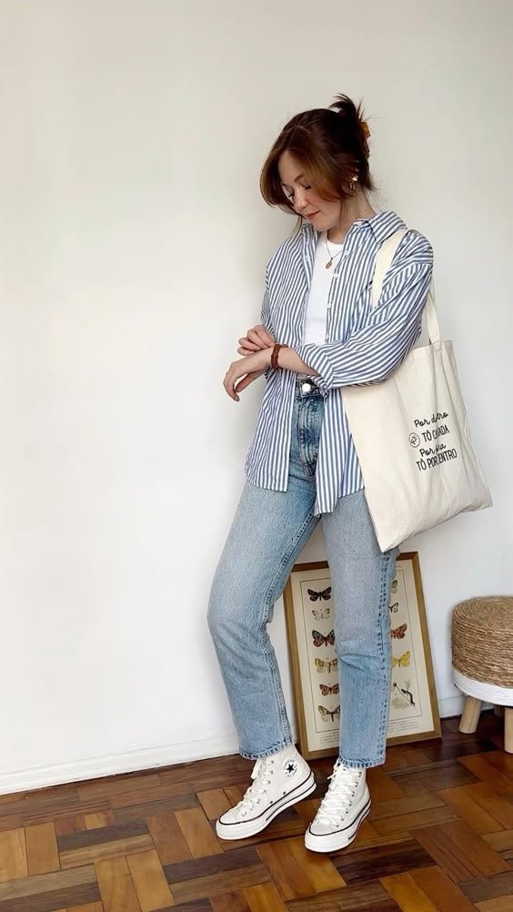 Classic Stripes and Denim Combo