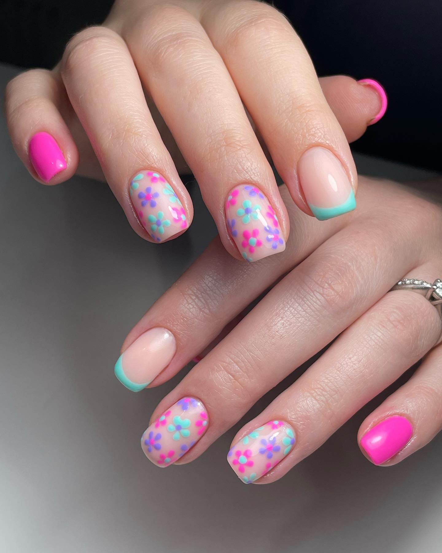 Colorful Floral Nail Designs