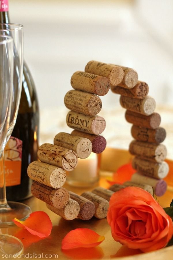 Cork Heart Centerpiece