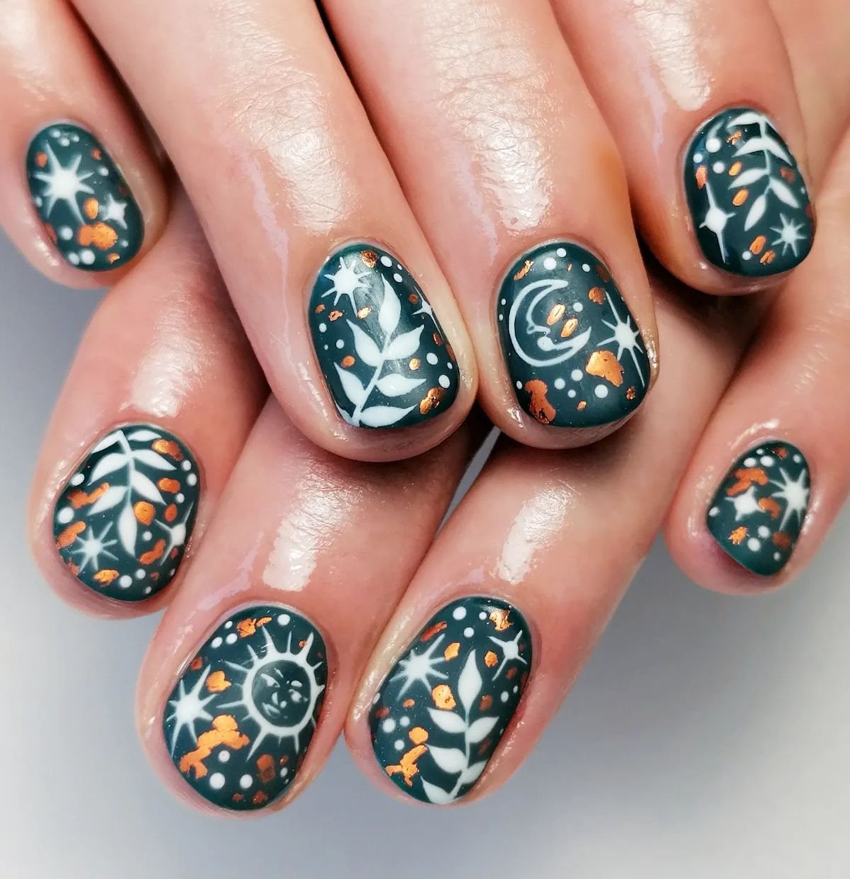 Forest and Celestial Nails