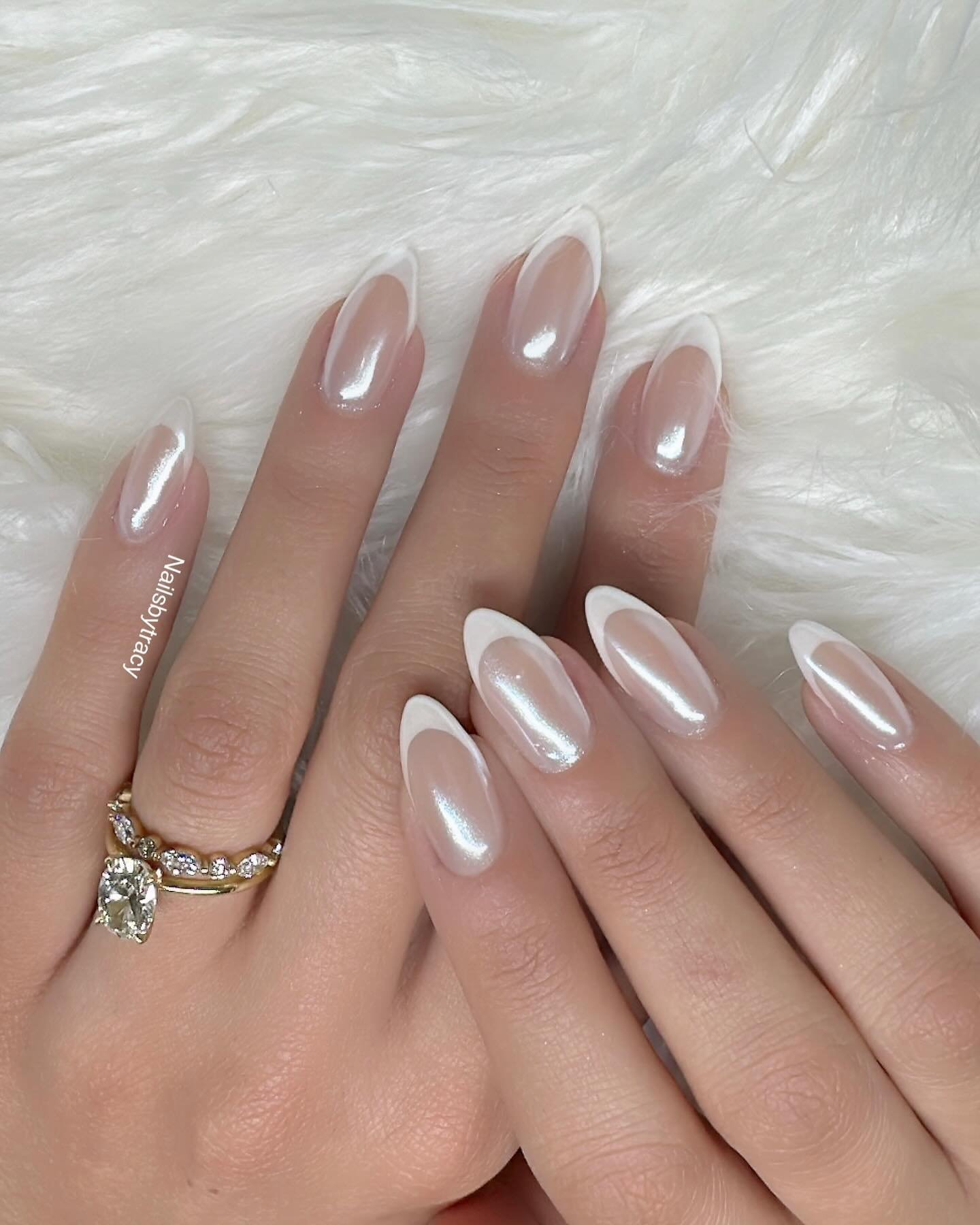 Glossy French Manicure Style