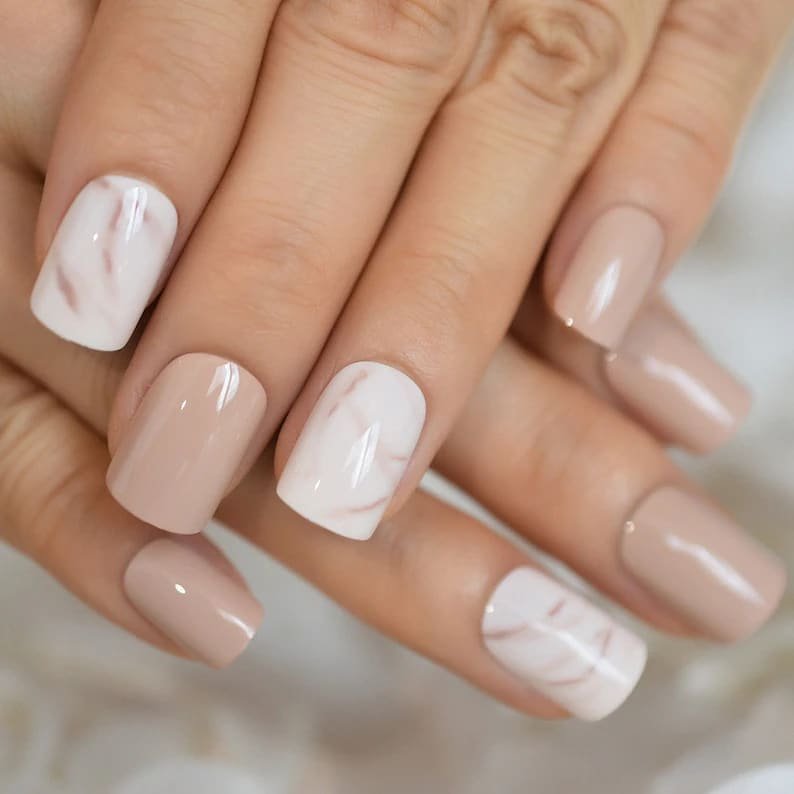 Marble Wedding Nails