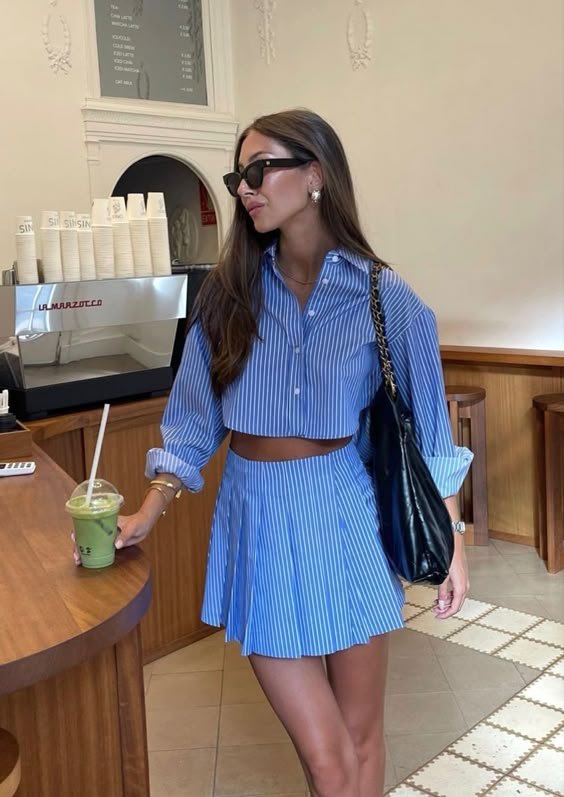 Nautical Blue and White Dress