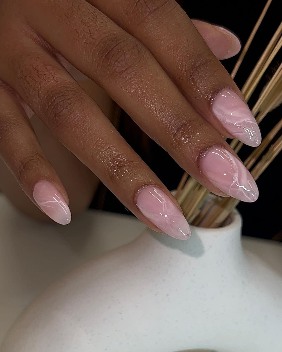 Nude Marble Nail Design