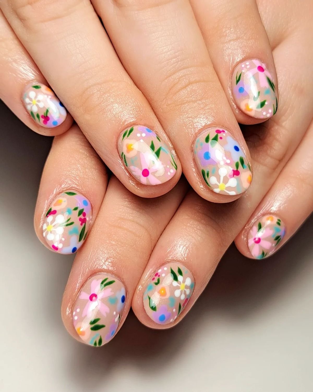 Pastel Floral Nail Designs