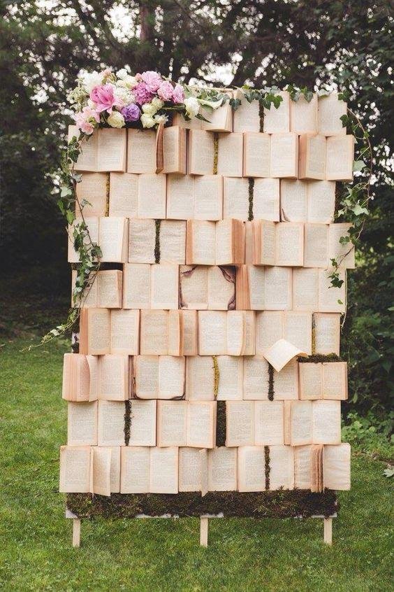 Recycled Book Backdrop