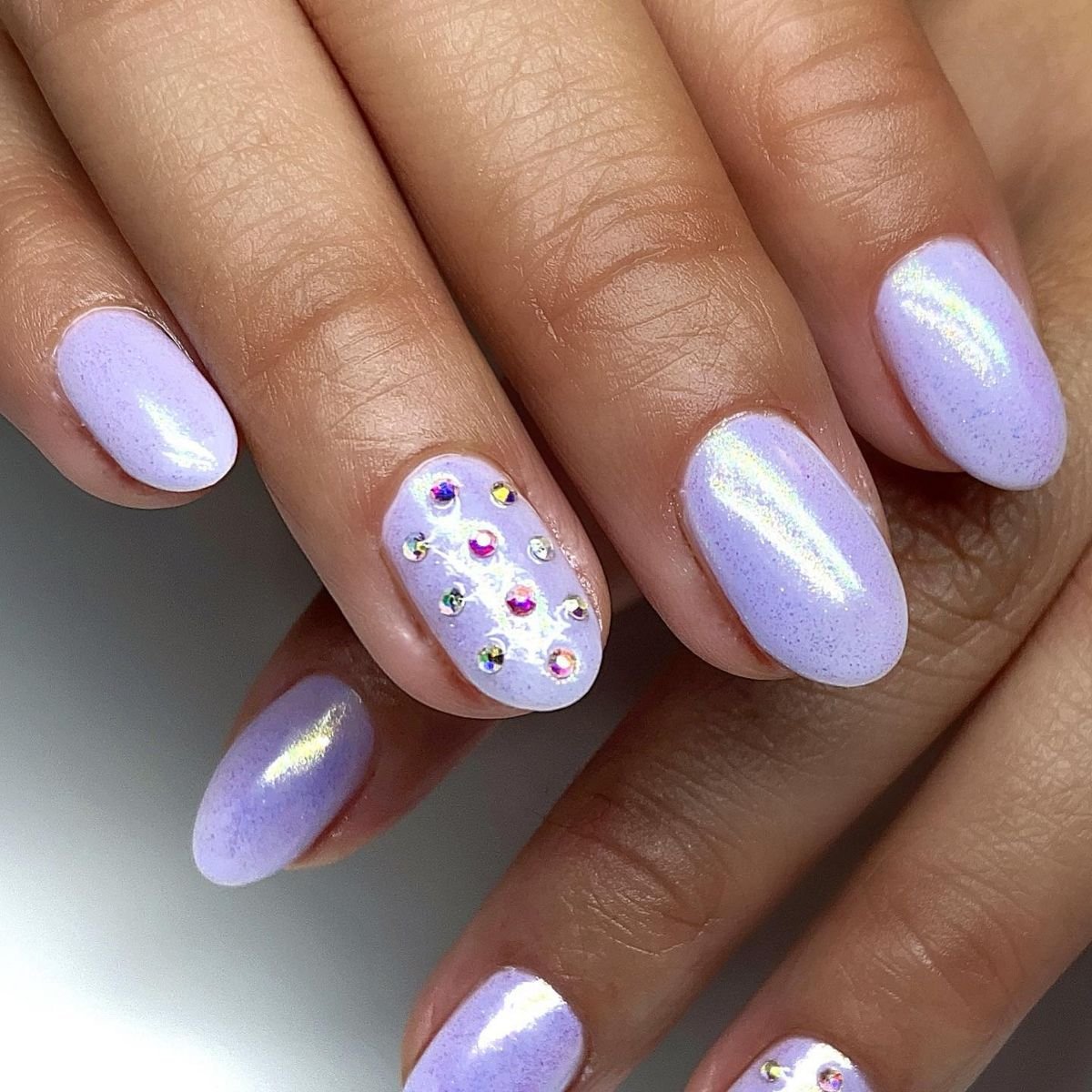 Rhinestone Accents for Short Nails