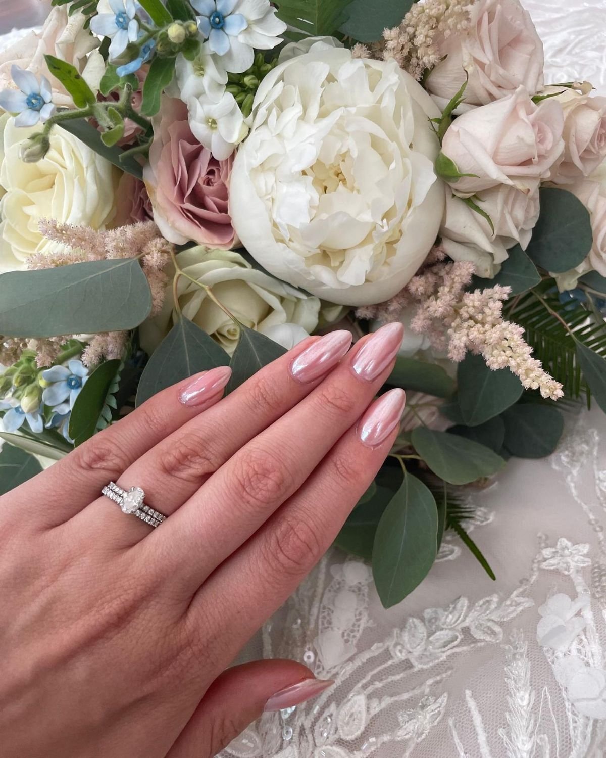 Romantic Chrome Manicure