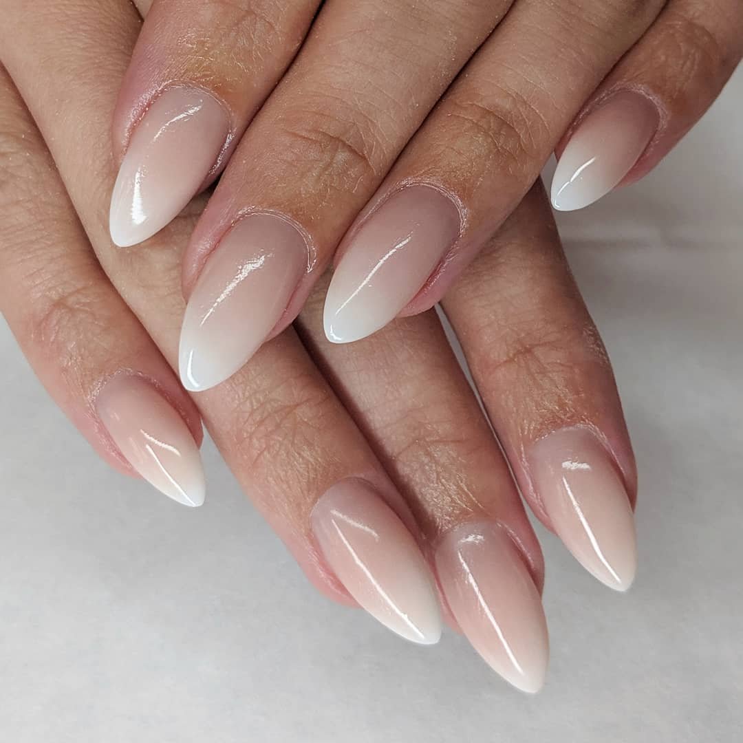 Romantic Pink and White Nails