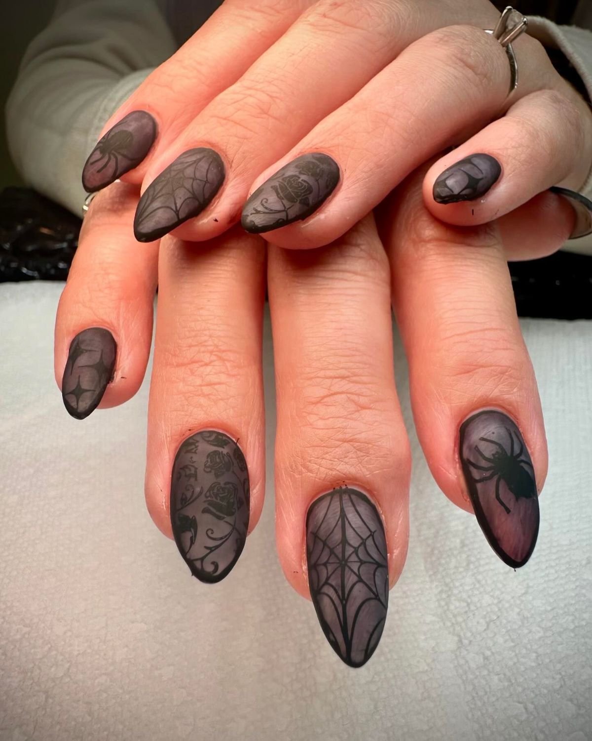 Smoky Black Nail Design