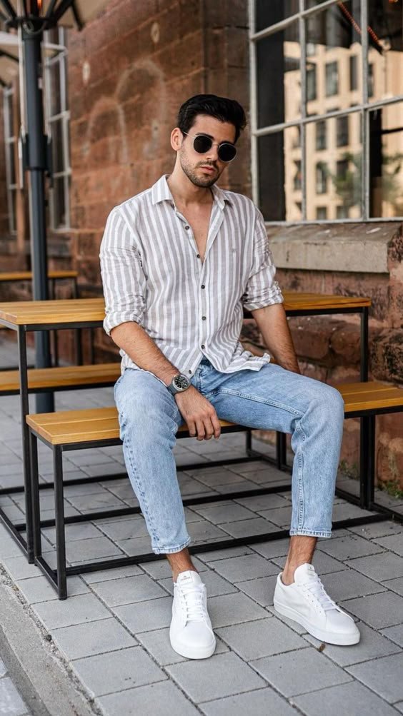 Striped Shirt with Jeans
