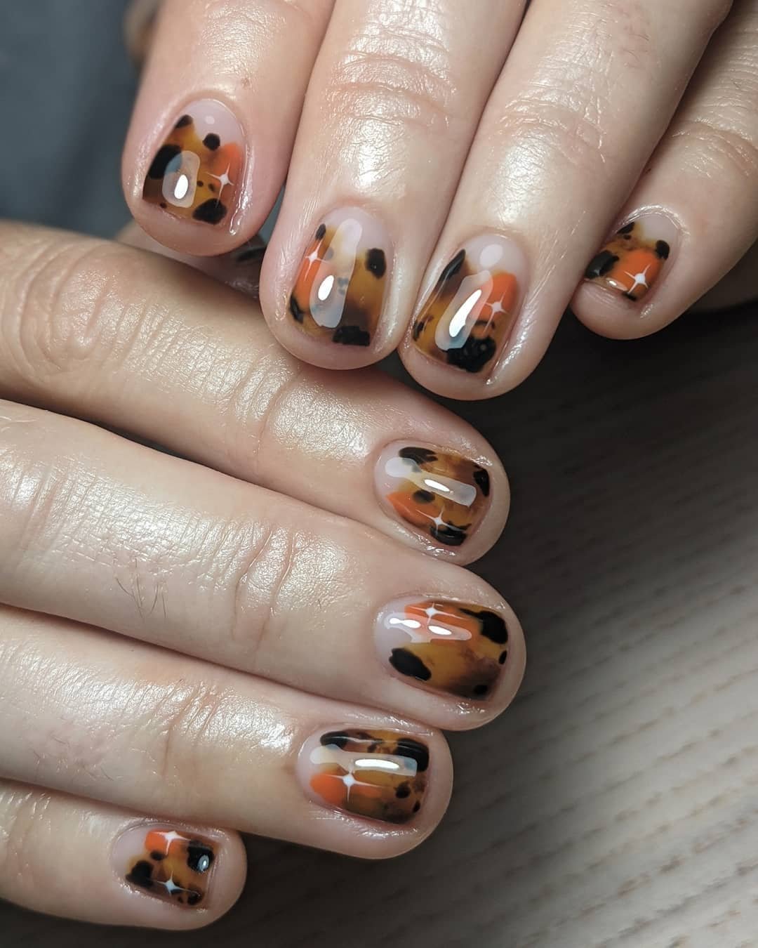 Tortoise Shell Nail Design