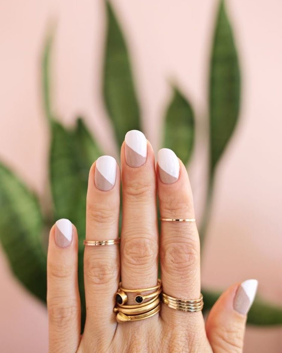Two-Tone Minimalist Nails