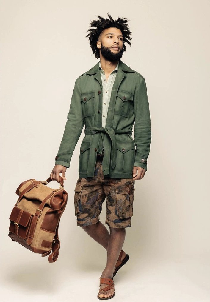 Utility Jacket and Camo Shorts
