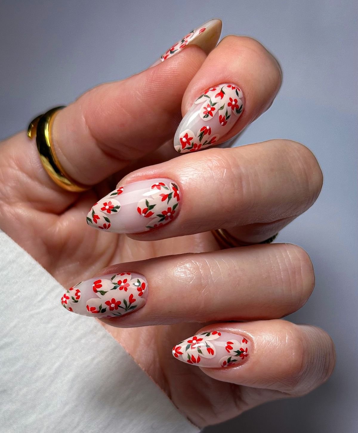 Vintage Floral Nail Design