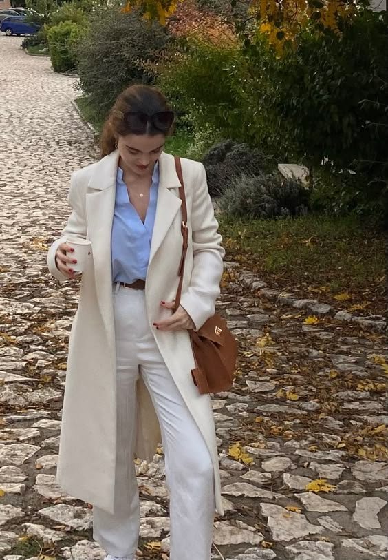 White Coat with Blue Shirt