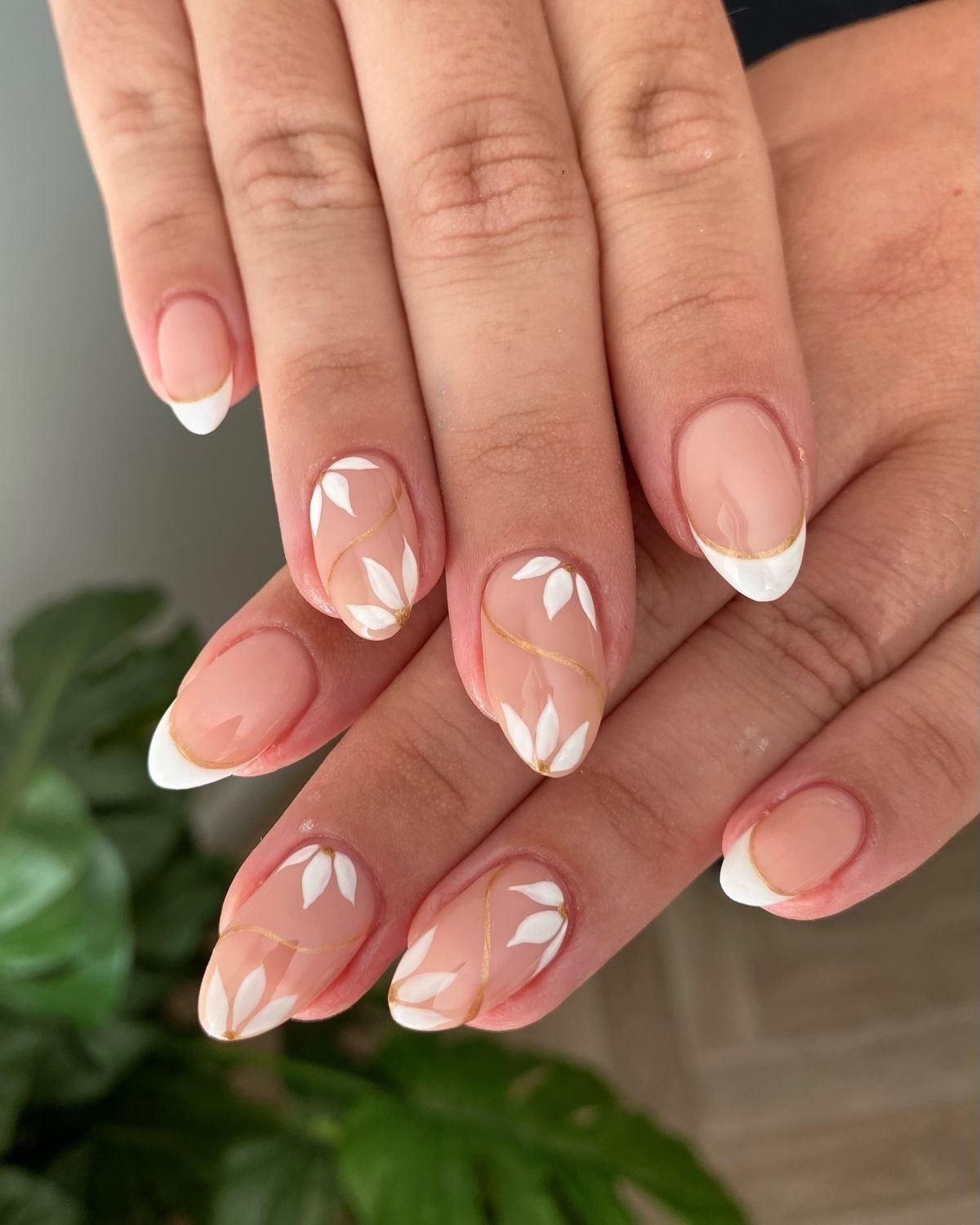 White Floral Nail Design