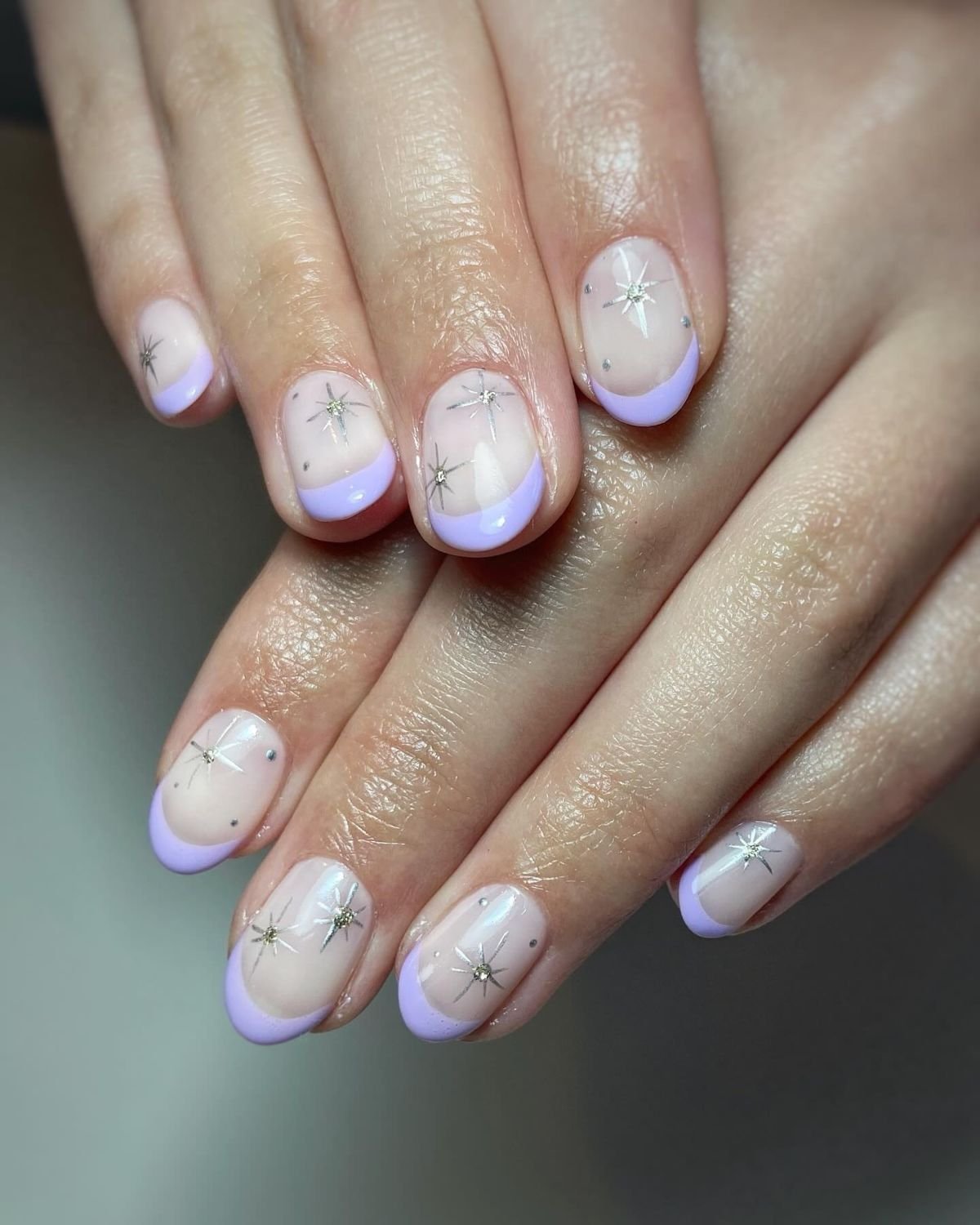 White French Manicure with Stars