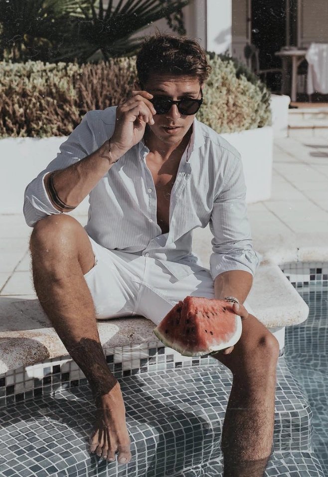White Shirt and Shorts Combo