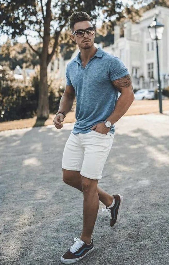 White Shorts with Polo