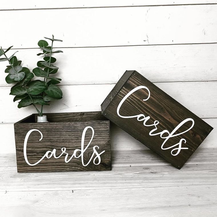 Wooden Wedding Card Box