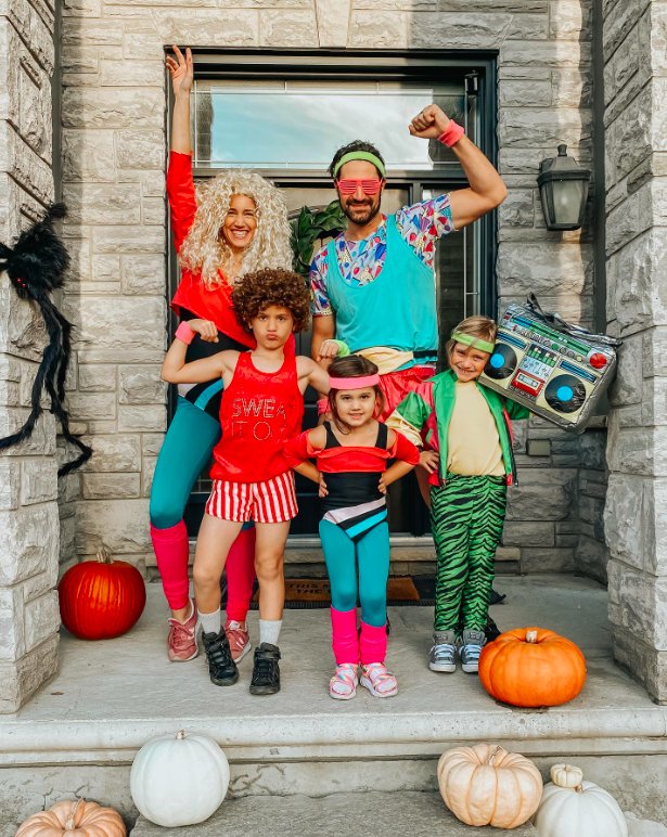 1980s Workout Family Costumes