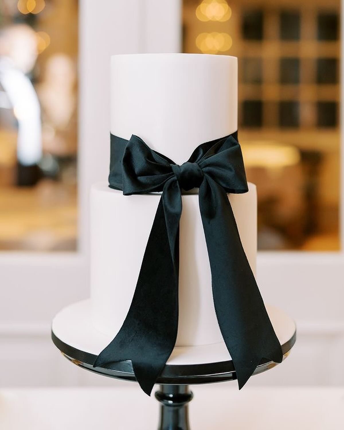 Black Ribbon Cake Decor