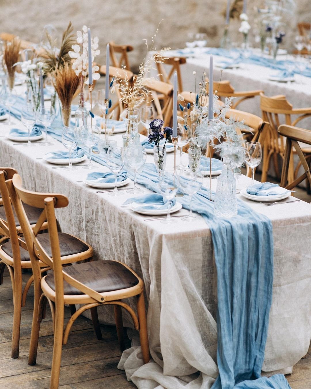 Blue Table Runner Decor