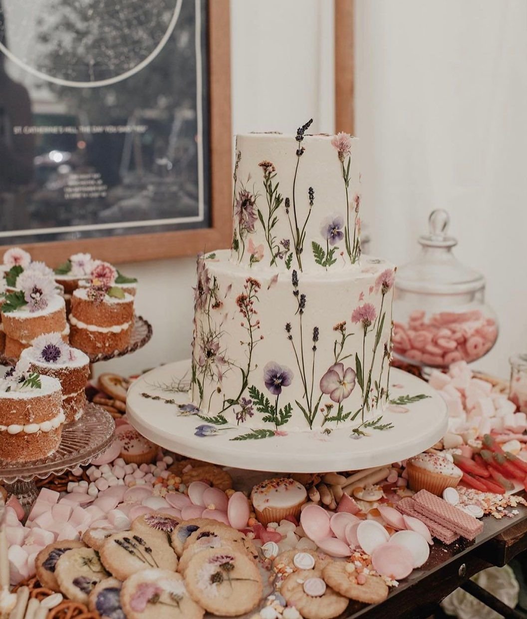 Blush Wedding Cake Decor