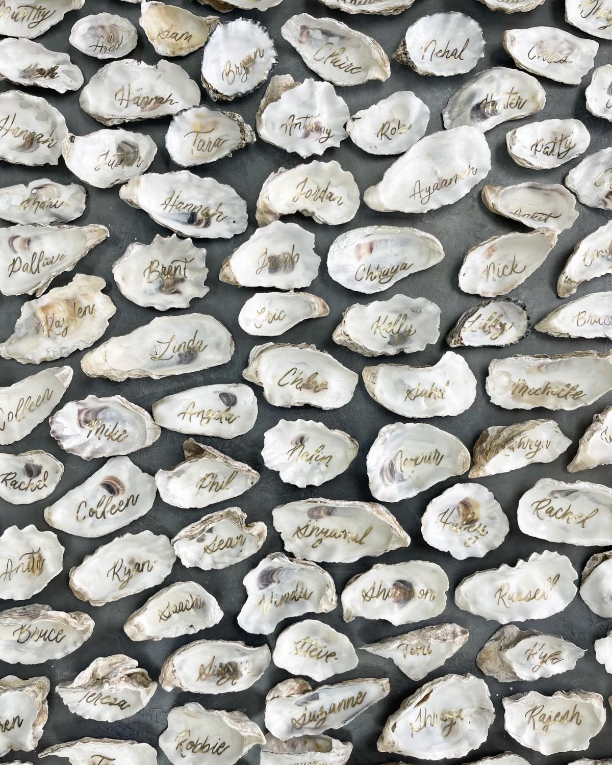 Calligraphy Oyster Place Settings