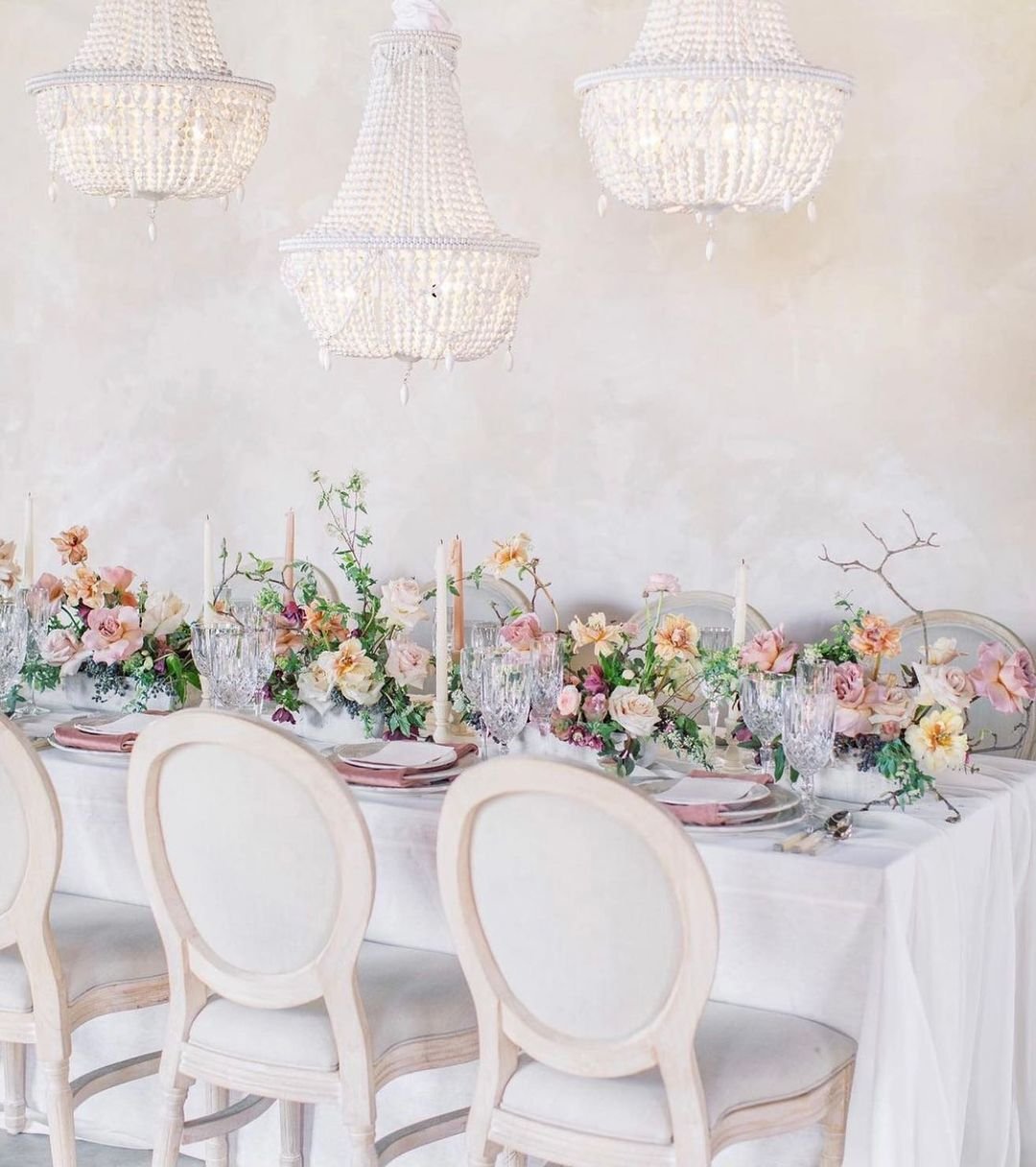 Chandeliers and Pastel Decor